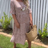 Nicola - Robe midi à manches courtes