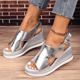 Baylie - Sandales Stylées Métalliques