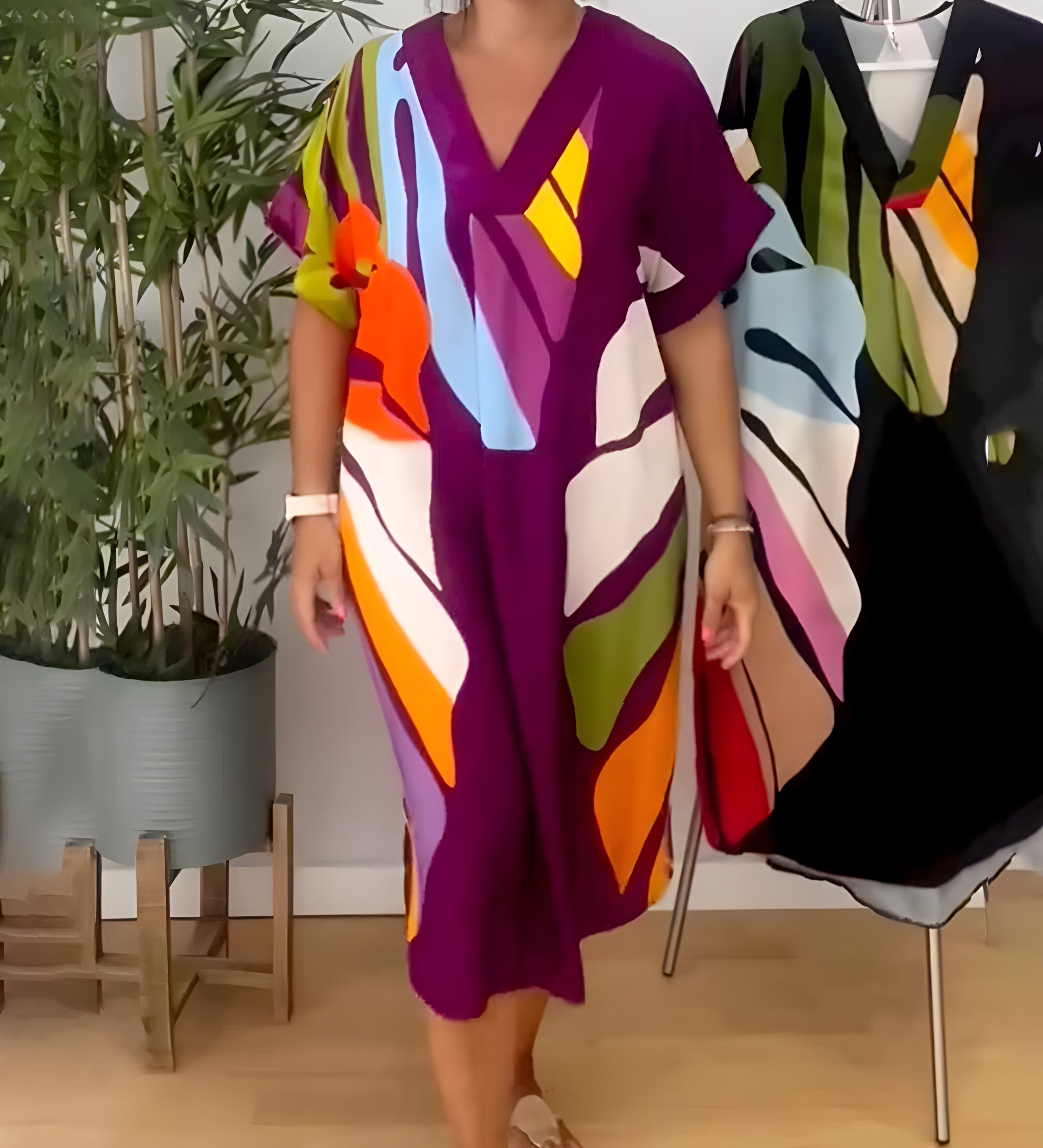 Rianna - Robe à Imprimé Abstrait