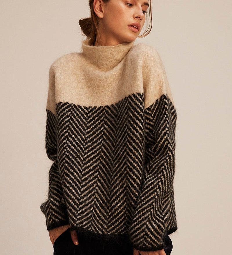 Norah | Pull en Coton à Col Montant