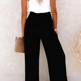 Riana - Pantalon Taille Haute Détendu