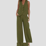 Aira - Ensemble Gilet Boutonné & Pantalon Large