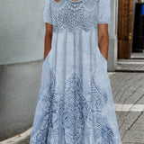 INDIGO | ROBE MIDI FLORALE ÉLÉGANTE