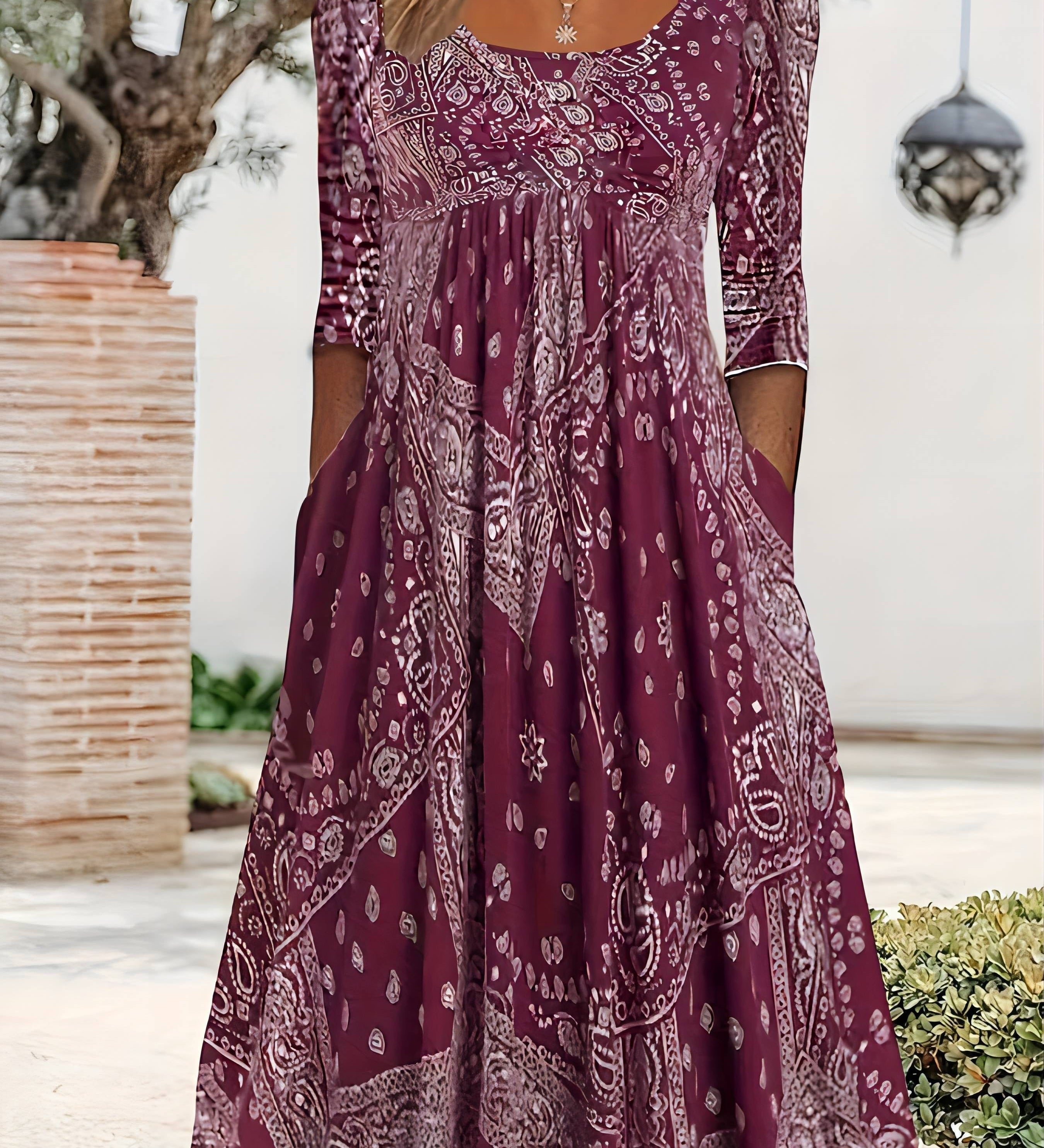 ELOWEN | ROBE MIDI À MANCHES LONGUES CASUAL