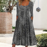 ELOWEN | ROBE MIDI À MANCHES LONGUES CASUAL