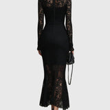 Monica | Robe Maxi Évasée en Dentelle Élégante
