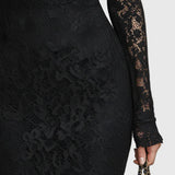 Monica | Robe Maxi Évasée en Dentelle Élégante