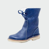 Bottes pour hommes en cuir imperméable avec doublure en laine