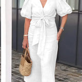 LYNORA | ROBE MIDI ÉLÉGANTE À ENCOLURE EN V