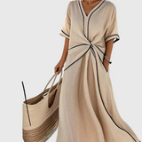 Helena | Robe Maxi Côte Drapée