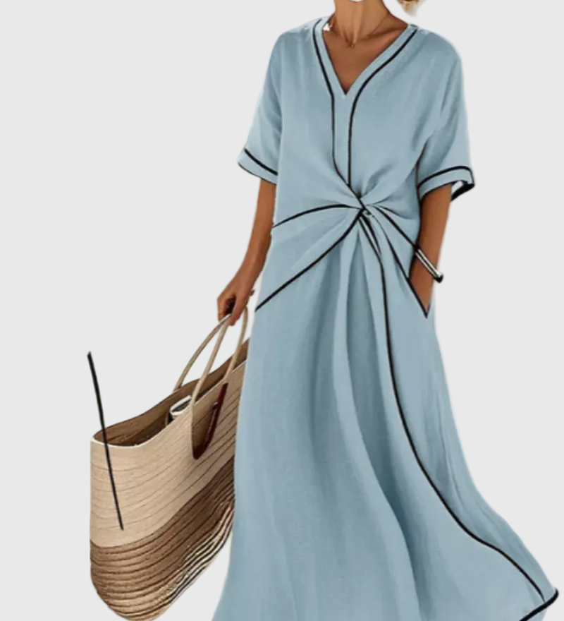 Helena | Robe Maxi Côte Drapée