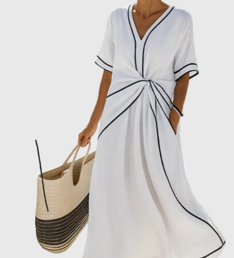 Helena | Robe Maxi Côte Drapée
