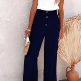 Riana - Pantalon Taille Haute Détendu