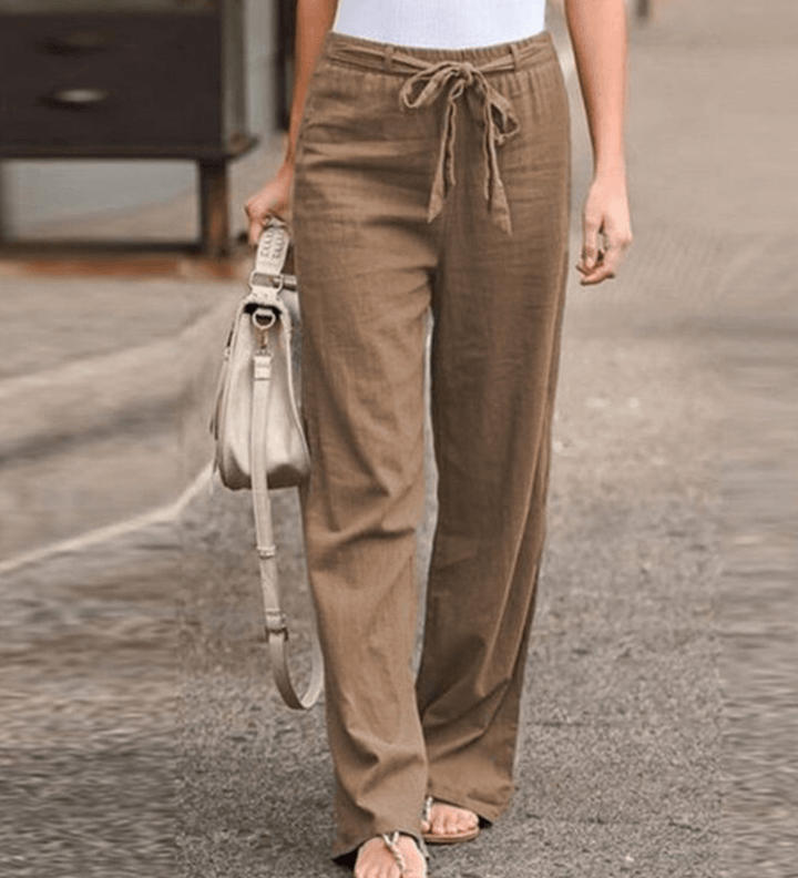 Joleen - Pantalon Détente Femme Avec Cordon Et Taille Élastique