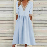 LIVIA | ROBE MI-LONGUE À DENTELLE