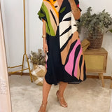 Rianna - Robe à Imprimé Abstrait