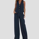 Aira - Ensemble Gilet Boutonné & Pantalon Large