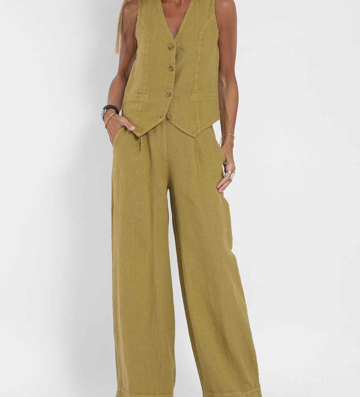 Aira - Ensemble Gilet Boutonné & Pantalon Large
