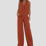 Aira - Ensemble Gilet Boutonné & Pantalon Large