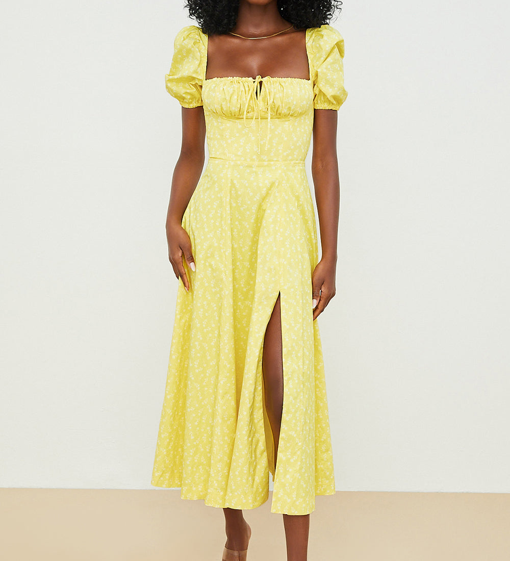 Aviana - Robe à Manches Bouffantes Bloom
